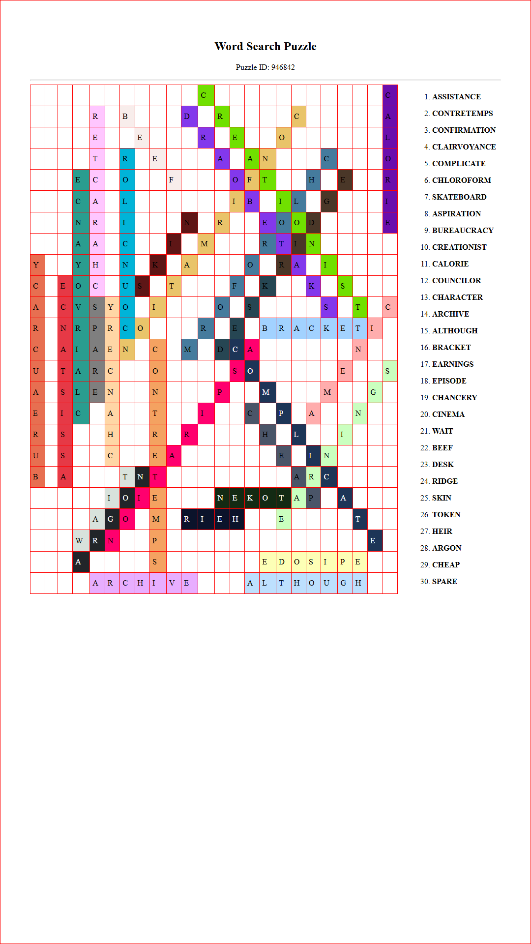 Solution of Printable word search puzzle for adults 152 (Puzzle id: 946842) Document
