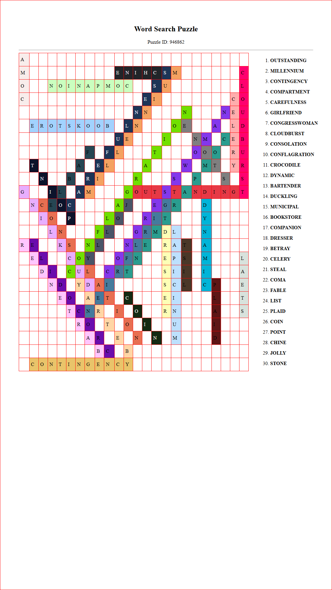 Solution of Printable word search puzzle for adults 433 (Puzzle id: 946862) Document