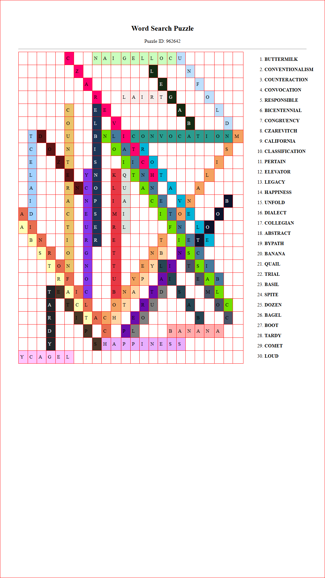 Solution of Printable word search puzzle for adults 53 (Puzzle id: 962642) Document