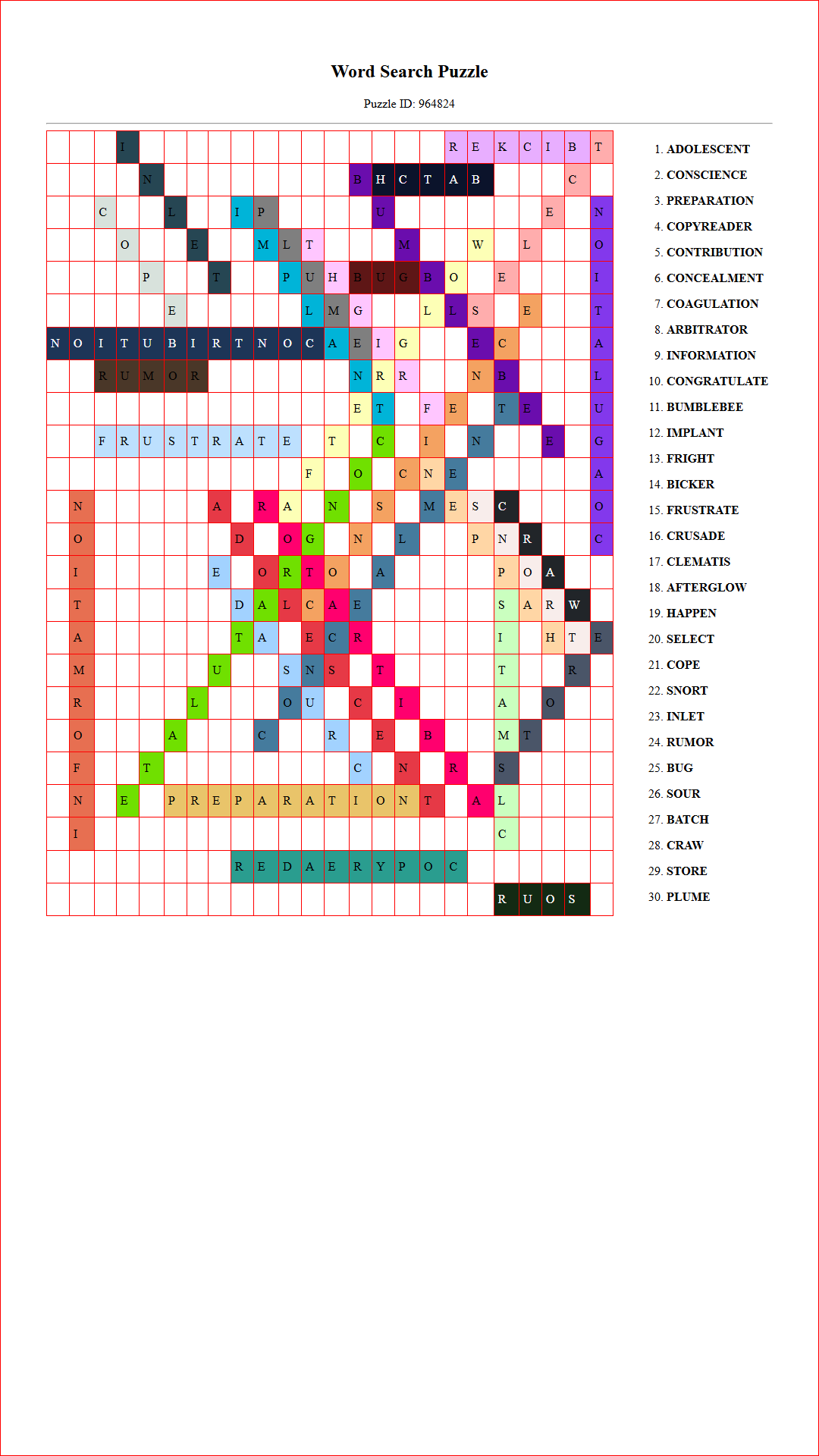 Solution of Printable word search puzzle for adults 49 (Puzzle id: 964824) Document