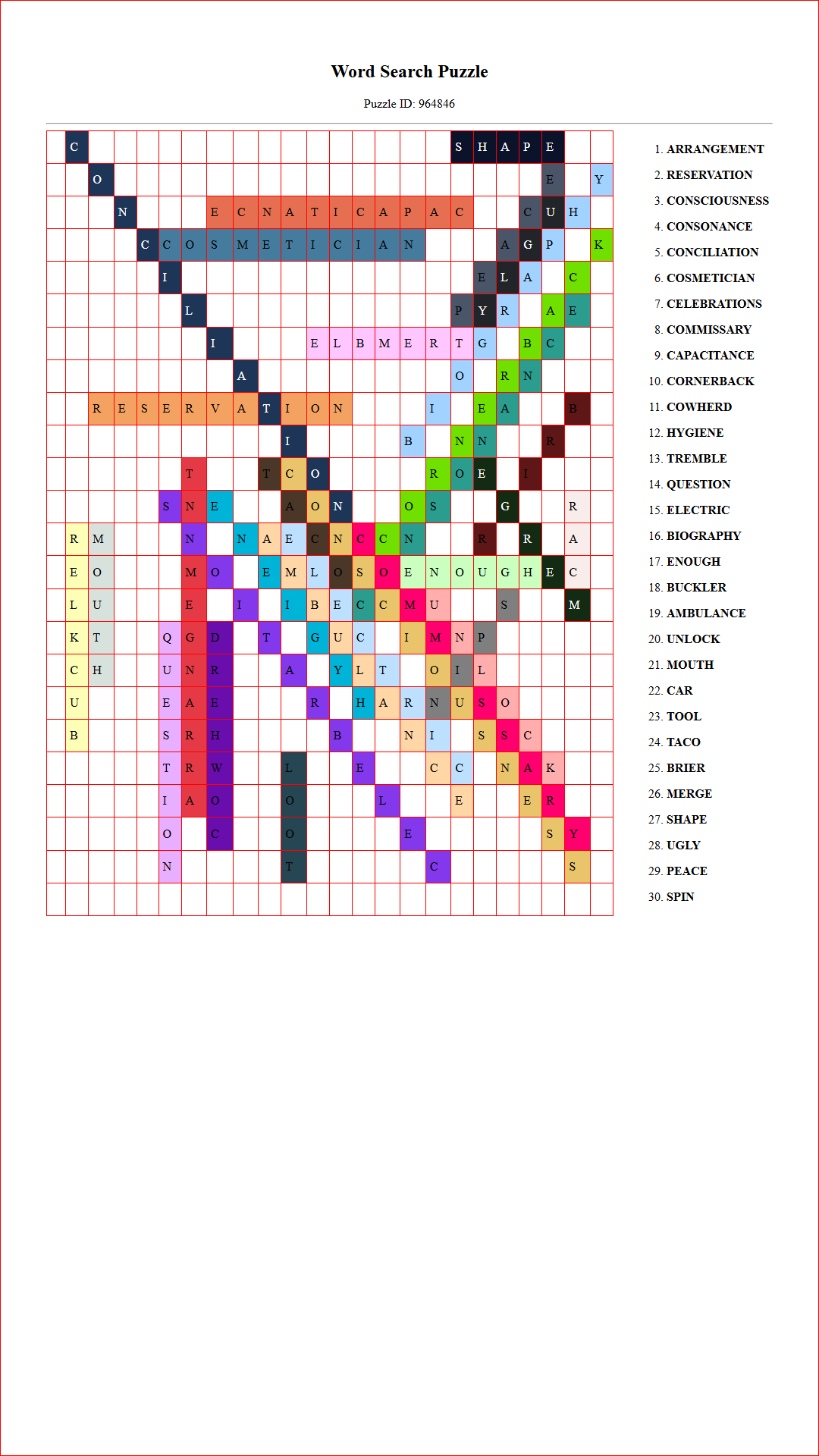 Solution of Printable word search puzzle for adults 35 (Puzzle id: 964846) Document