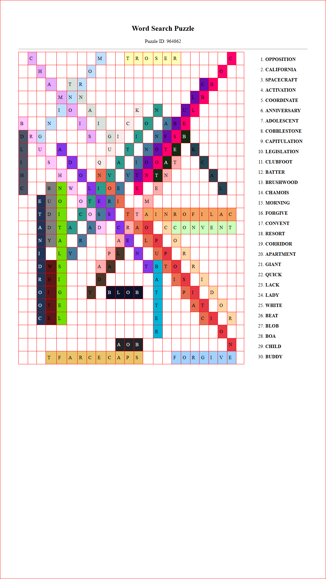 Solution of Printable word search puzzle for adults 381 (Puzzle id: 964862) Document