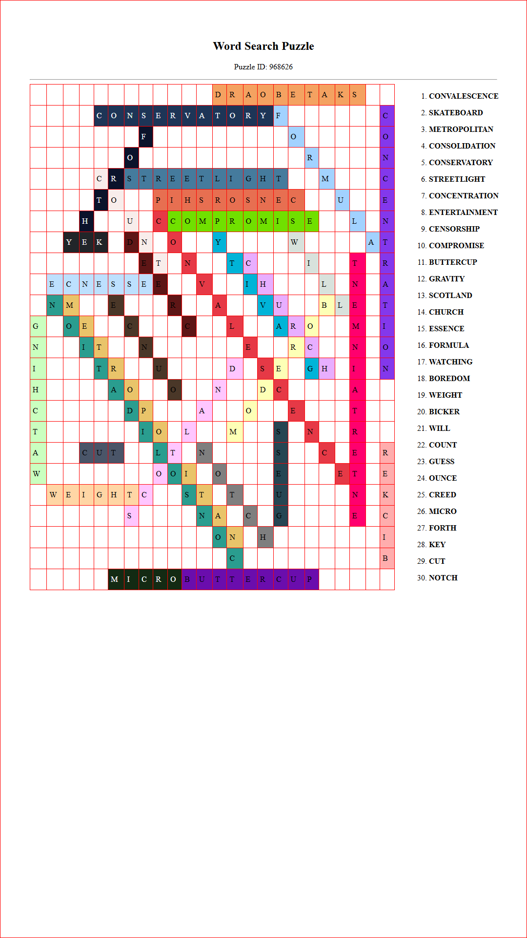 Solution of Printable word search puzzle for adults 223 (Puzzle id: 968626) Document
